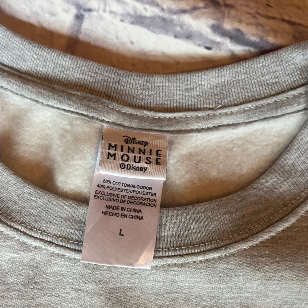 Disney Gray Minnie Mouse Crew Neck Sweater - Picture 2 of 3